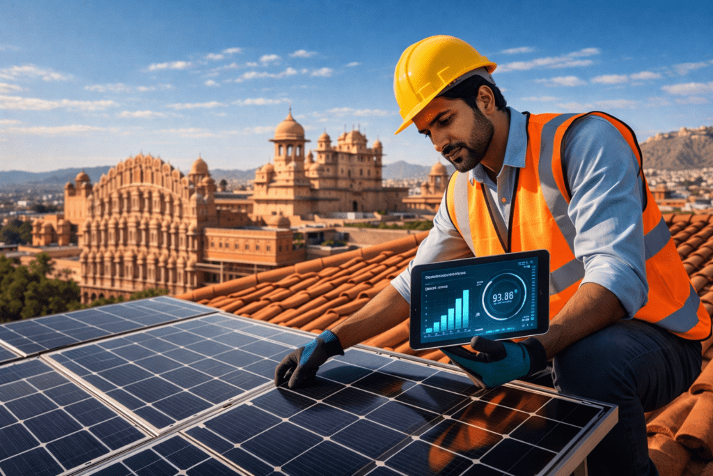 Solar technician at work