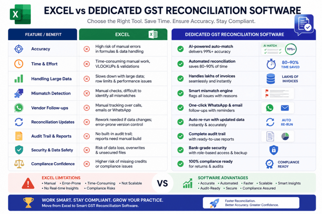 Excel vs GST reconciliation software
