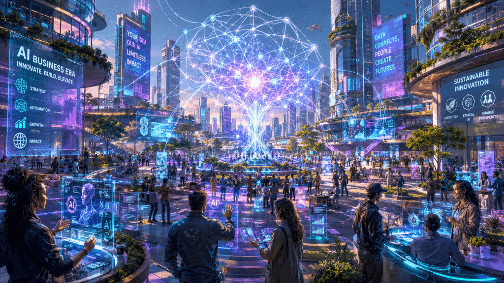 AI-powered urban plaza