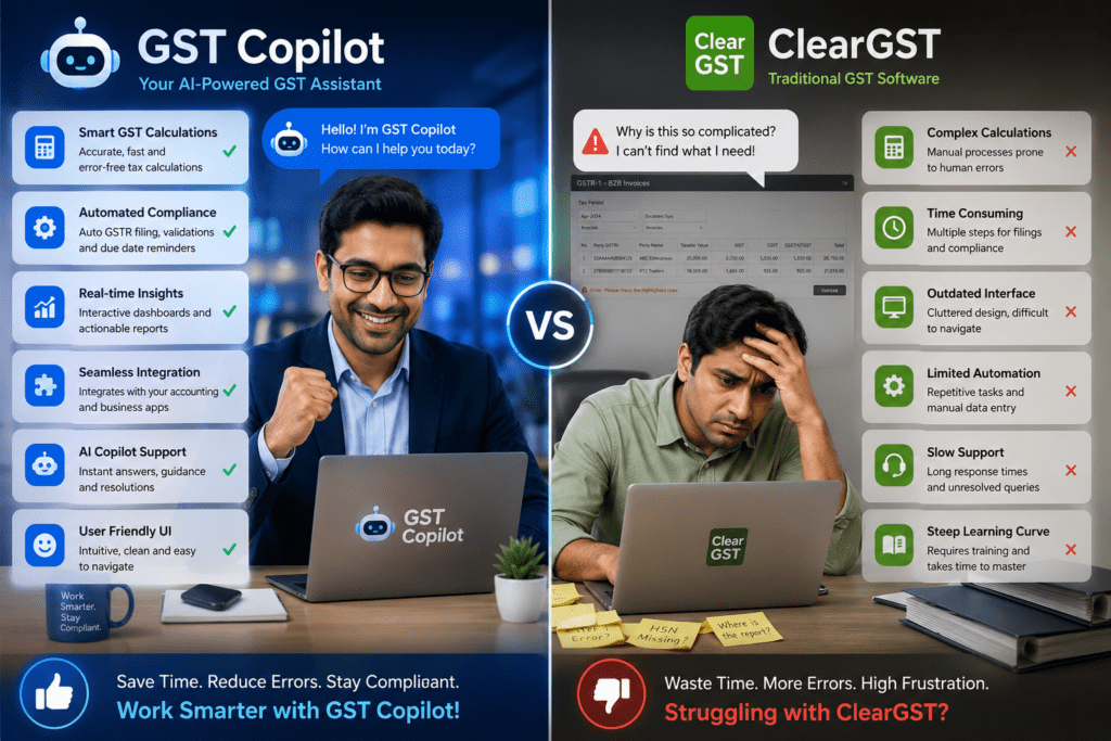 GST Copilot vs ClearGST comparison