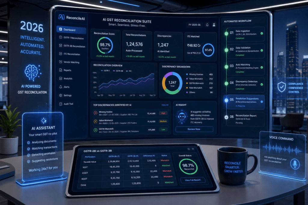 AI powered GST reconciliation dashboard